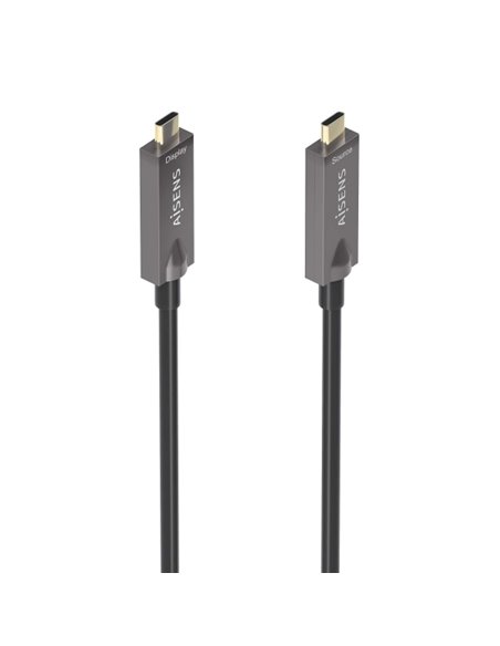 Aisens Câble USB 3.1 GEN2 10GBPS AOC 4K@60HZ 3A 60W E-MARKER - Tipo USB-C/M-USB-C/M - 7.5m - Couleur Noir
