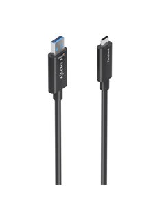 Aisens Câble USB3.2 GEN2x1 10GBPS AOC Solo Datos - USB-À à USB-C - 15m - Couleur Noir