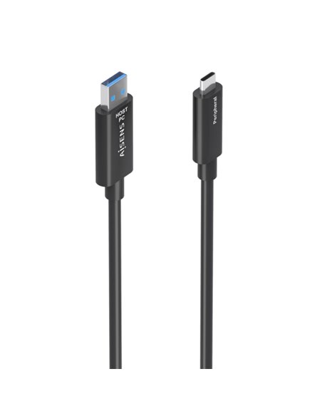 Aisens Câble USB3.2 GEN2x1 10GBPS AOC Solo Datos - USB-À à USB-C - 15m - Couleur Noir