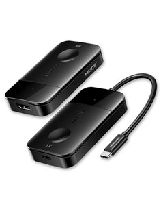 Vention Transmisor et Receptor Inalambrico USB-C à HDMI - Résolution 4K - Portée jusqu'à 50m - Câble USB-C - WiFi 5GHz - 60W Pow