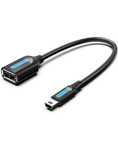 Vention Adapatador USB - Mini-USB Mâle - USB-À Femelle - 480Mbps - Câble 15cm - Couleur Noir