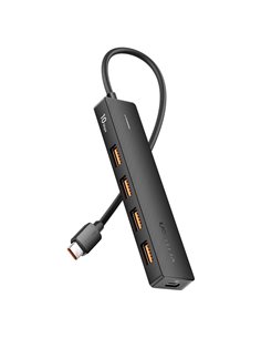 Vention Hub USB 5 en 1 - Potencia 100W - Câble USB-C de 15cm - 4xUSB-À - USB-C - Vitesse Jusqu'à 10Gbps - Couleur Noir
