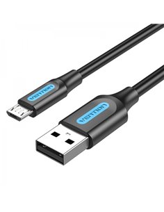 Vention Câble USB 2.0 Mâle à MicroUSB Mâle - 0.25m - 3A 60W 480Mbps - Couleur Noir