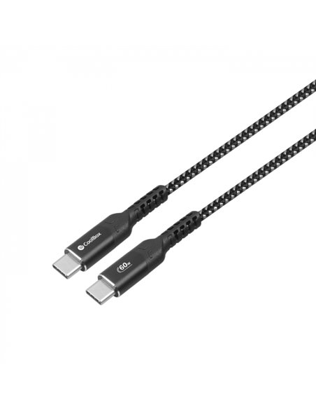 CoolBox Câble USB-C à USB-C 3.2 - 60W - Longueur 1,2m - Couleur Noir