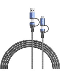 Vention Câble USB-C - Potencia Jusqu'à 100W - Longueur 2m - Adaptateur USB-À - Adaptateur Micro-USB - Vitesse Jusqu'à 480Mbps - 