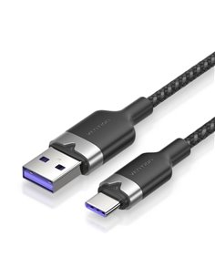 Vention Câble USB-C 2.0 à USB-À 6A 100W - 1m - Tressé - Couleur Noir
