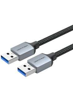 Vention Câble USB-À 3.0 - Longueur 1m - Longueur 1m - Vitesse Jusqu'à 5Gbps - Veste Trenzada de Coton - Couleur Gris