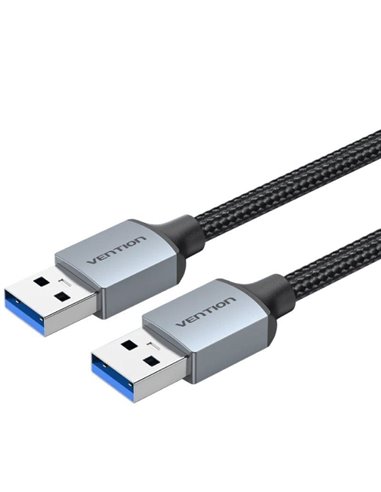 Vention Câble USB-À 3.0 - Longueur 2m - Vitesse Jusqu'à 5Gbps - Veste Trenzada de Coton - Couleur Gris