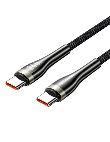 Vention Câble USB-C - Potencia Jusqu'à 240W - Longueur 1.2m - Vitesse Jusqu'à 480Mbps - Recubrimiento de Nailon Tressé - Chip E-
