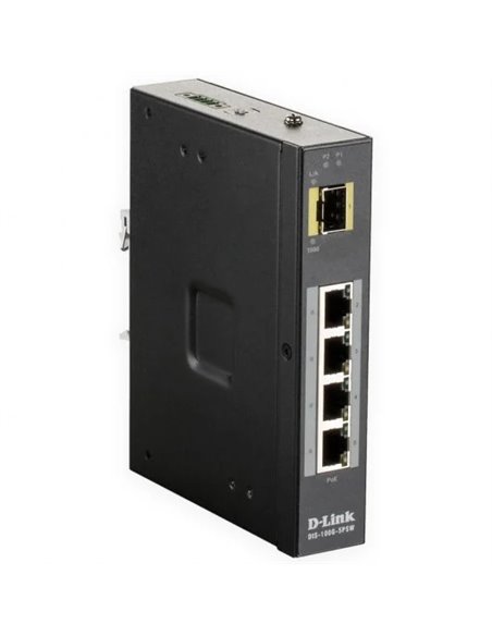 D-Link Switch Industriel No Gestionable 4 Puertos Gigabit PoE 120W + 1 Puerto SFP