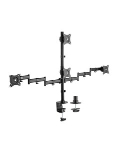 Aisens Support de Mesa Eco Giratorio e Inclinable Pour 4 Monitores 10Kg (4 Pivotes - 2 Brazos) de 13-27" - Couleur Noir