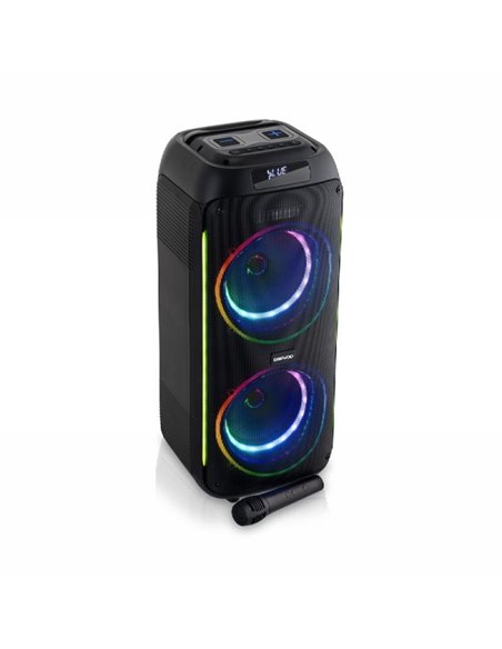Daewoo Haut-parleur Karaoke Inalambrico - 40W - Bluetooth - Radio FM - Batterie 2000mAh - Microfono Incluido - MicroSD - Jack 3.
