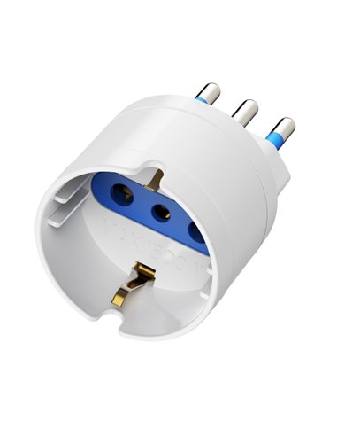 Ewent Adaptateur de Viaje Pour Toma de Enchufe Italiana Tipo L 16A - Femelle Tipo L/Schuko - Couleur Blanc