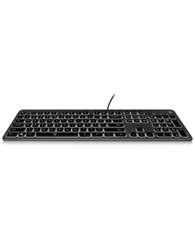 Ewent Clavier Avec Câble USB - Disposicion Inglesa QWERTY US - Retroiluminacion - Teclas de Bajo Perfil et Silenciosas - Câble d