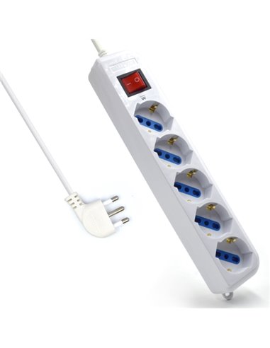 Ewent Regleta Avec 6 Tomas Tipo L/F (Schuko) de 10/16A - Interruptor de Encendido - Protection contra Sobretensiones - Protectio