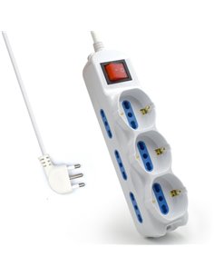 Ewent Regleta Avec 9 Tomas - 6 Tomas L + 3 Tomas L/F (Schuko) - Interruptor On/Off - Protection contra Sobretensiones - Enchufe 