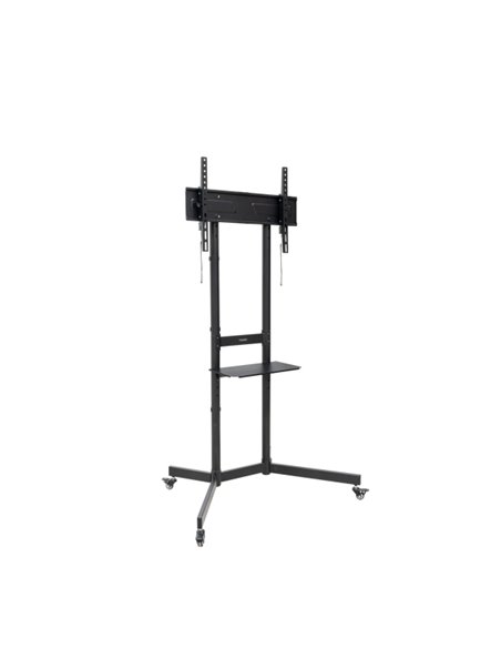 Tooq Kefren Support de Suelo Avec Ruedas Pour Pantallas 37" à 70" - Altura Réglable - Bloqueo de Ruedas - Estante - Gestion de C