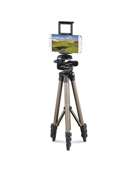 Hama Tripode Pour Smartphone et Tablet - Peso Max 500g - Altura Réglable Jusqu'à 106cm - Aluminium - Cabezal de 3 Vias - Couleur