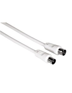 Hama Câble Coaxial de Antena - Longueur 3m - Coaxial Mâle - Conector F Mâle - Couleur Blanc