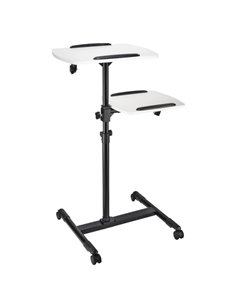 Hama Support de Pie Pour Proyector Avec 2 Bandejas - Supporte jusqu'à 10kg - Altura Réglable - Ruedas - Bandeja Supérieur 42x50c