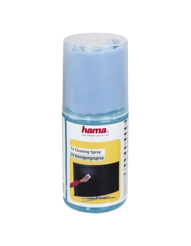 Hama TV Cleaning Spray Limpiador de Pantallas - Capacité 200ml - Bayeta de Microfibra - Couleur Bleu