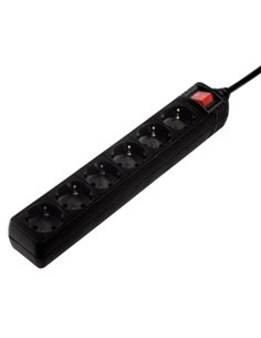 Hama Regleta Alimentation Avec 6 Tomas - Potencia Maxima 3500W - Câble 3m - Couleur Noir