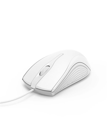 Hama Mc-200 Souris Optico 1000dpi - Câble 150cm - 3 Botones - Usage Ambidiestro - 6.4x3.7x11.4cm - Couleur Blanc