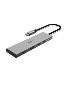 Hama Essential Hub USB 3.2 - Potencia Maxima 100W - Câble USB-C Intégré de 15cm - 2x USB-C - 2x USB-À - Power Delivery - Couleur