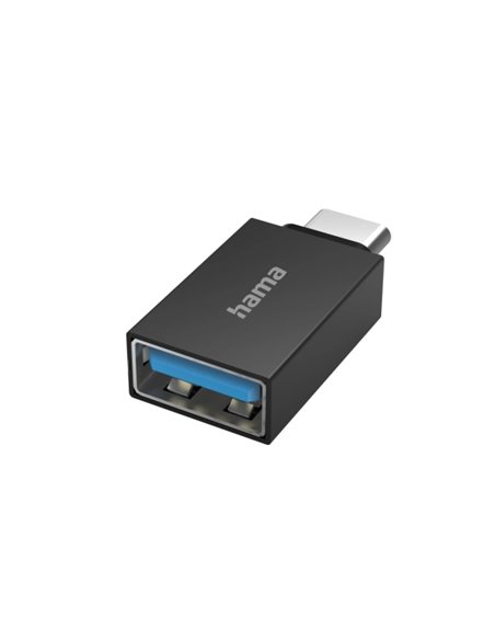 Hama Essential Adaptateur USB - USB-C Mâle - USB-À Femelle - Velocidada Jusqu'à 5Gbit/s - Funcion OTG - Couleur Noir