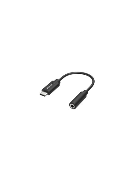 Hama Essential Câble Adaptateur de Audio - USB-C Mâle - Jack Femelle de 3.5mm - Estereo - Couleur Noir