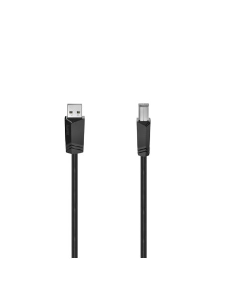 Hama Essential Câble USB - Longueur 1.5m - USB-À Mâle - USB-B Mâle - Vitesse Jusqu'à 480Mbps - Blindaje Double - Couleur Noir