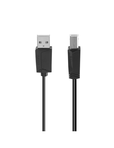 Hama Essential Câble USB - Longueur 3m - USB-À Mâle - USB-B Mâle - Vitesse Jusqu'à 480Mbps - Blindaje Double - Couleur Noir