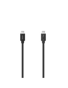 Hama Essential Câble USB-C Mâle - Longueur 0.80m - Vitesse Jusqu'à 40Gbps - Blindaje Double - Couleur Noir