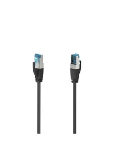 Hama Essential Câble de Réseau FTP RJ45 Cat-6a - Longueur 1.5m - Vitesse Jusqu'à 10Gbps - Blindaje Double - Couleur Noir