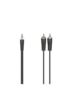 Hama Essential Câble de Audio - Longueur 1.5m - Estereo - Jack 3.5mm Mâle - 2x RCA Mâle - Couleur Noir
