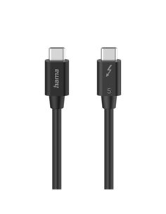 Hama Essential Câble USB-C Mâle - Longueur 1m - Vitesse Jusqu'à 80Gbps - Blindaje Double - Couleur Noir