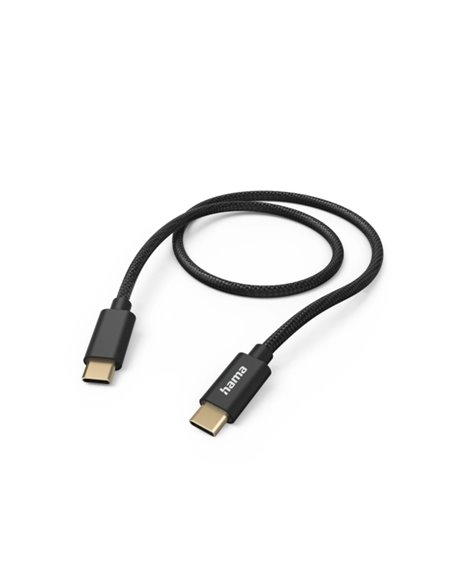 Hama Fabric Câble USB-C Mâle - Potencia Maxima 60W - Longueur 1.5m - Nailon - Vitesse Jusqu'à 480Mbps - Chapado en Oro - Couleur