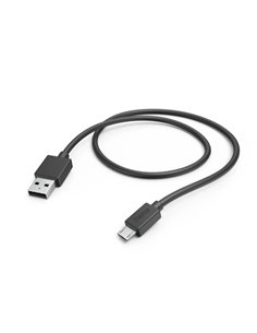Hama Câble USB - USB-À Mâle - Micro-USB Mâle - Longueur 1m - Vitesse Jusqu'à 480Mbps - Niquelado - Couleur Noir