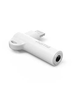 Hama Adaptateur Coudé - 90º - Lightning Mâle - Jack 3.5mm Femelle - Couleur Blanc