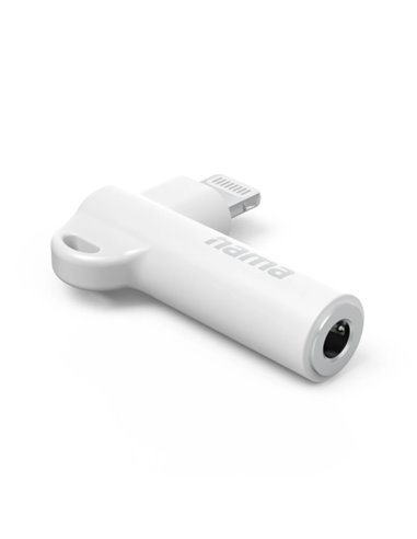 Hama Adaptateur Coudé - 90º - Lightning Mâle - Jack 3.5mm Femelle - Couleur Blanc