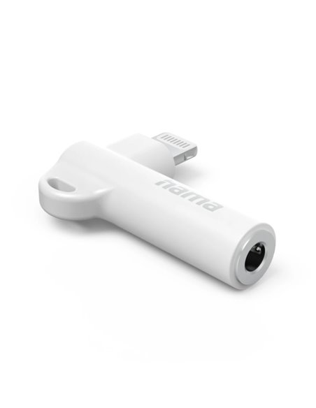 Hama Adaptateur Coudé - 90º - Lightning Mâle - Jack 3.5mm Femelle - Couleur Blanc