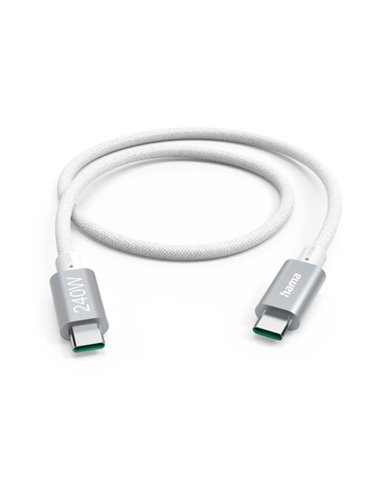 Hama Câble USB-C - Potencia Maxima 240W - Longueur 1.5m - Vitesse Jusqu'à 5Gbps - Blindaje Double - Couleur Blanc