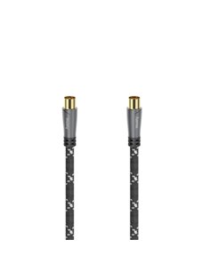 Hama Prime Câble Coaxial de Antena Mâle/Femelle - Longueur 3m- Terminales Chapados en Oro - Apantallamiento 120dB - Impedancia 7