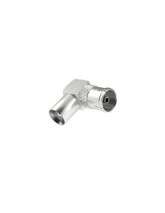 Hama Essential Adaptateur Coaxial Coudé - 90º - Coaxial Femelle - Coaxial Mâle - Couleur Argent