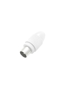 Hama Essential Conector Coaxial Mâle - Adapté Pour Cables entre 5 et 7mm - Fijacion Avec Pinza - Couleur Blanc