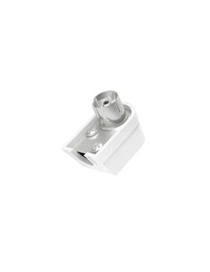 Hama Essential Conector Coaxial Femelle - Coudé 90º - Fijacion Avec Tornillo - Cables Jusqu'à de 6mm - Couleur Argent