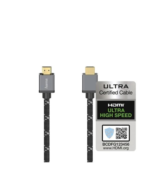 Hama Prime Câble HDMI 8K Mâle - Longueur 2m - Certificado - Supporte eARC - Terminales Chapados en Oro - Ethernet - Vitesse Jusq