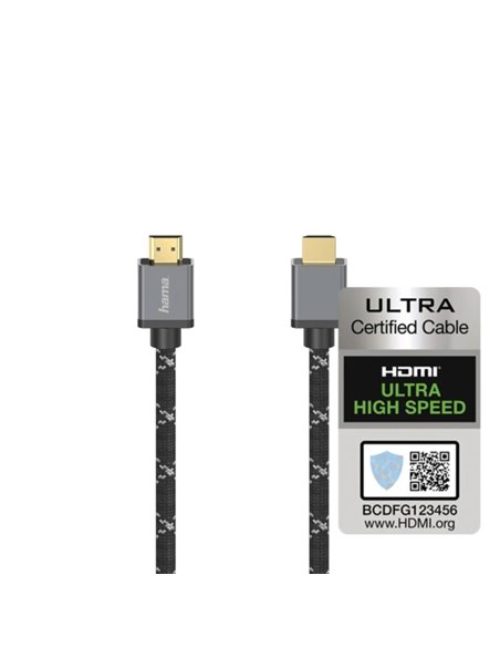 Hama Prime Câble HDMI 8K Mâle - Longueur 3m - Certificado - Supporte eARC et 3D - Terminales Chapados en Oro - Ethernet - Vitess