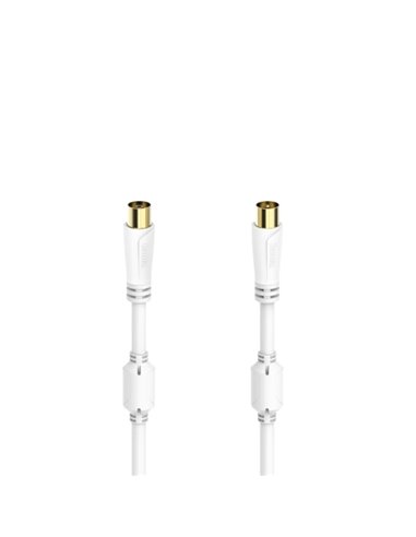 Hama Essential Câble Coaxial de Antena Mâle/Femelle - Longueur 0.75m - Terminales Chapados en Oro - Triple Blindaje - Apantallam