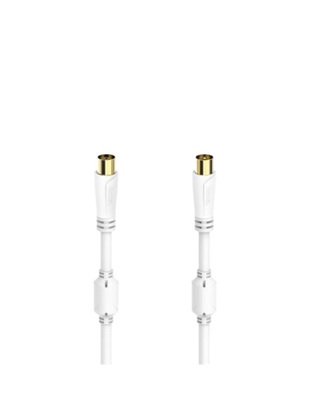 Hama Essential Câble Coaxial de Antena Mâle/Femelle - Longueur 0.75m - Terminales Chapados en Oro - Triple Blindaje - Apantallam